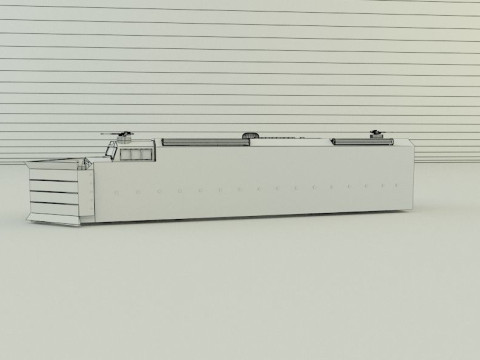 Armored locomotive train Model 3D