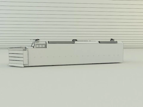 Armored locomotive train 3D Model