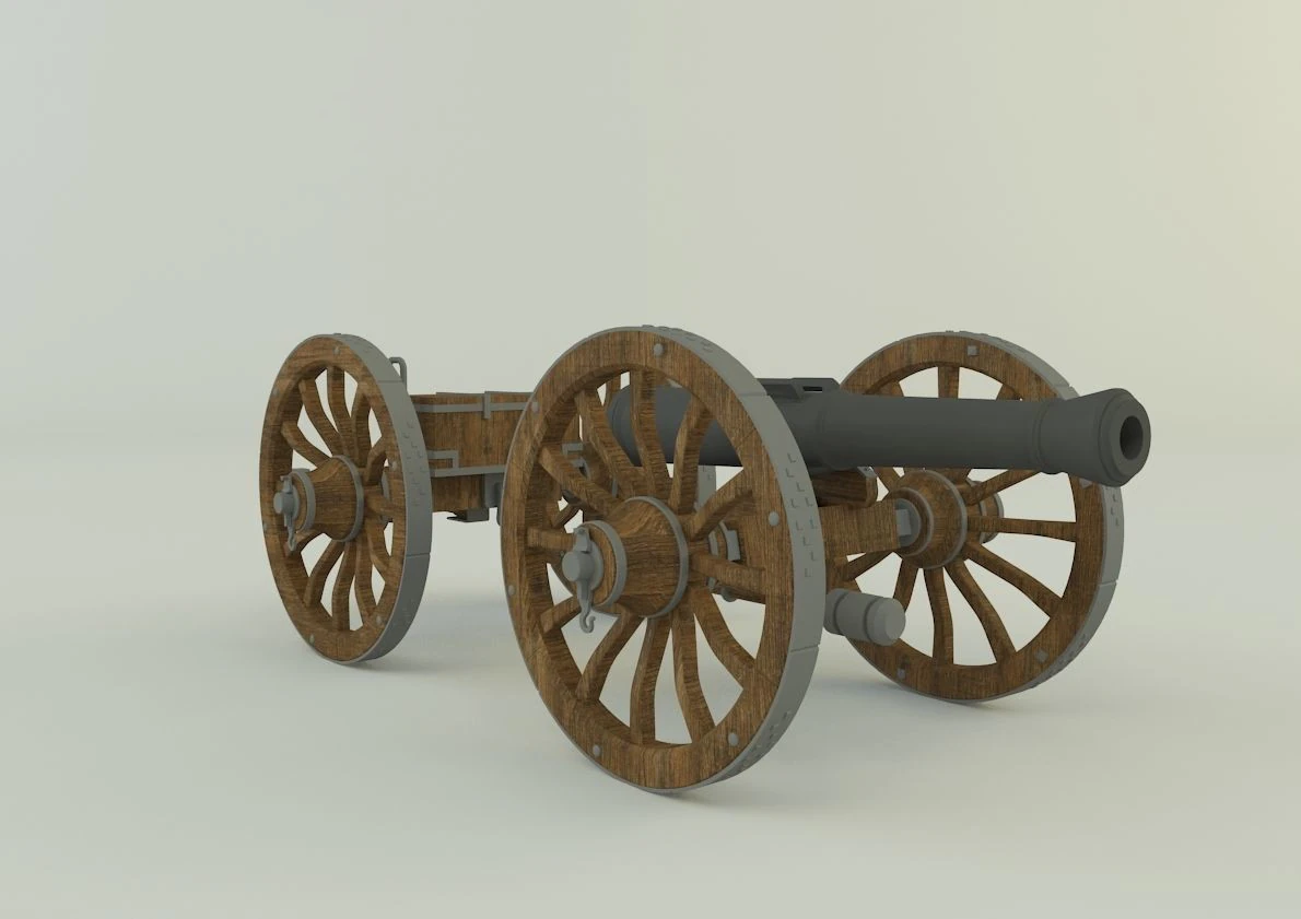 Assembly cannon 3D Model .c4d .max .obj .3ds .fbx .stl .blend 
