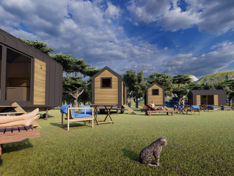 Beach trailer scene 3D Model