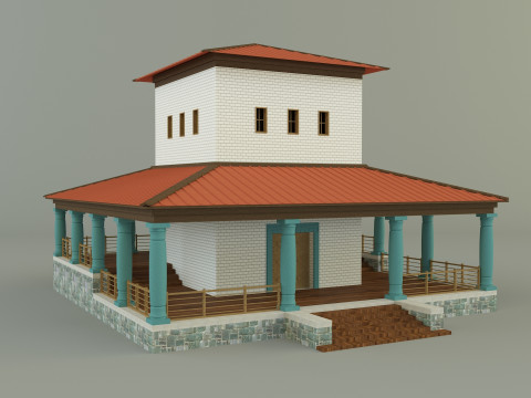 Gallo roman temple of mars caturix 3D Модель