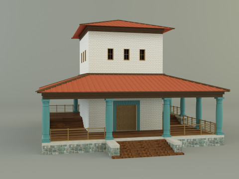 Gallo roman temple of mars caturix 3D Модель