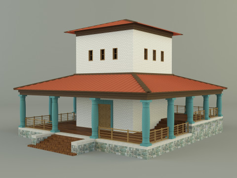 Gallo roman temple of mars caturix 3D Модель