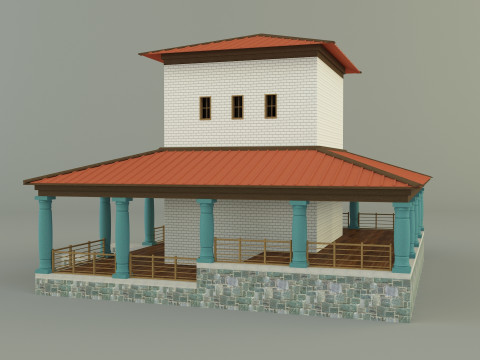 Gallo roman temple of mars caturix 3D Модель