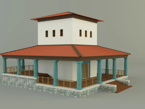 Gallo roman temple of mars caturix 3D Model