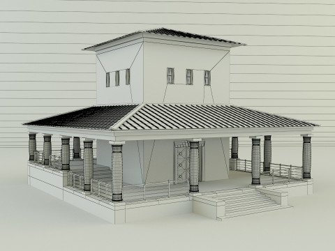 Gallo roman temple of mars caturix 3D Модель