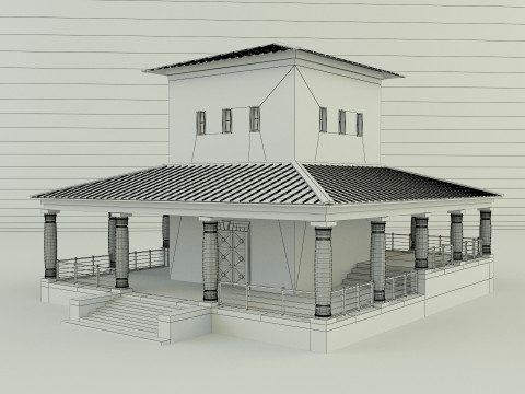 Gallo roman temple of mars caturix 3D Модель