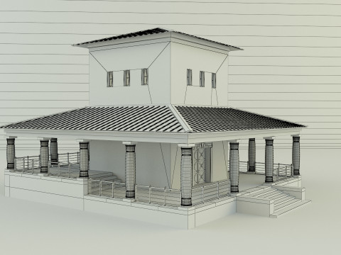 Gallo roman temple of mars caturix 3D Модель