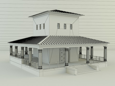 Gallo roman temple of mars caturix 3D Модель