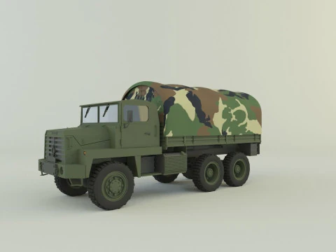 Camion militare Berliet GBC 8 KT Modello 3D