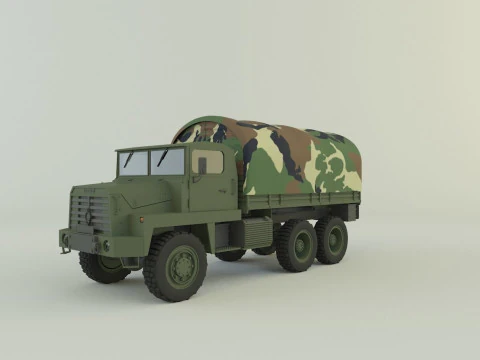 Camion militare Berliet GBC 8 KT Modello 3D