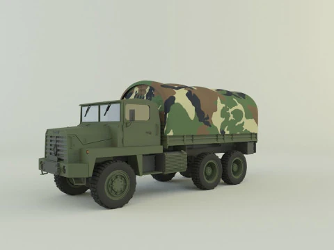 Camion militare Berliet GBC 8 KT Modello 3D