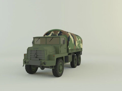 Camion militare Berliet GBC 8 KT Modello 3D