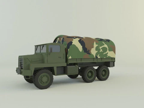 Camion militare Berliet GBC 8 KT Modello 3D