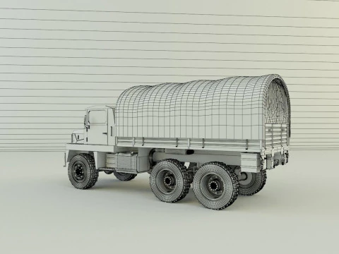Camion militare Berliet GBC 8 KT Modello 3D