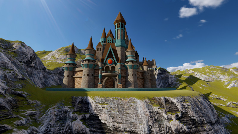 Cinderella Castle 3d 3D 모델 .c4d .max .obj .3ds .fbx .stl .blend
