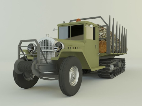 Cargo tracked timber 3D Model