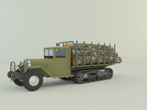 Cargo tracked timber 3D Model