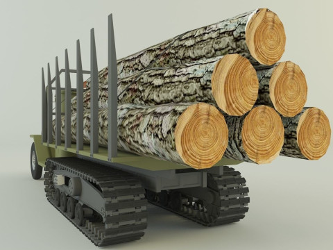 Cargo tracked timber 3D Model