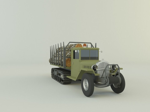 Cargo tracked timber 3D Model
