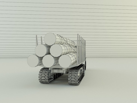 Cargo tracked timber 3D Model