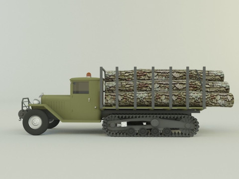 Cargo tracked timber 3D Model