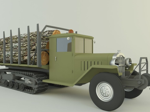 Cargo tracked timber 3D Model