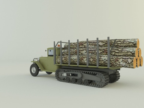 Cargo tracked timber 3D Model