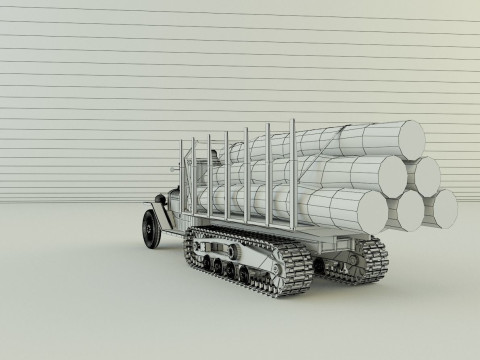 Cargo tracked timber 3D Model