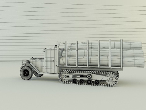 Cargo tracked timber 3D Model