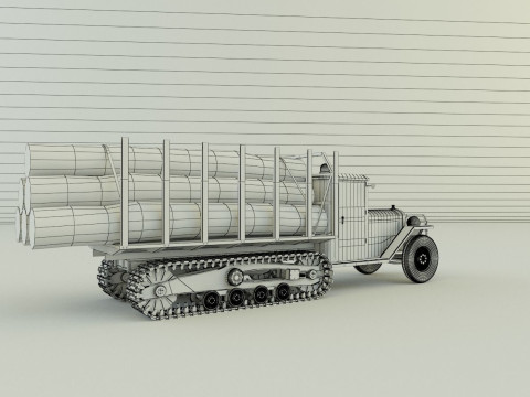 Cargo tracked timber 3D Model