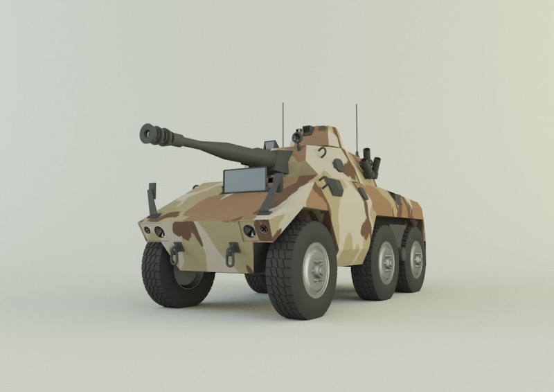 EE-9 Cascavel military vehicle 3D Модель .c4d .max .obj .3ds .fbx .stl .blend