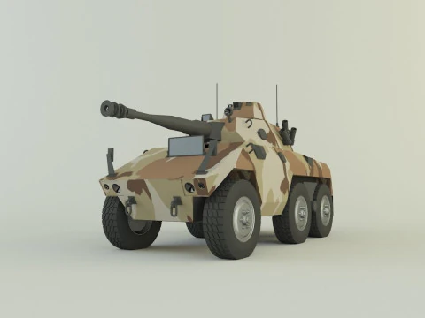 EE-9 Cascavel 군용 차량 3D 모델