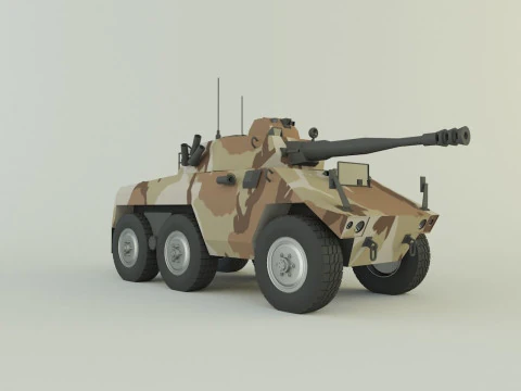 EE-9 Cascavel military vehicle 3D Model