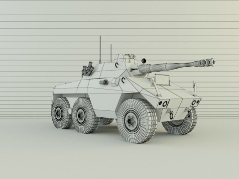 EE-9 Cascavel military vehicle 3D Модель