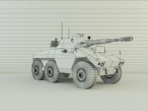 EE-9 Cascavel military vehicle 3D Model