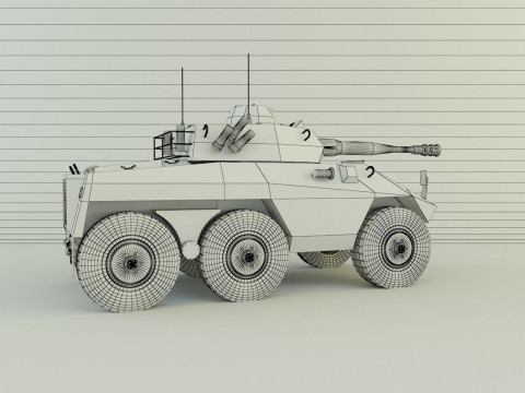 EE-9 Cascavel military vehicle 3D Модель