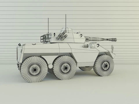 EE-9 Cascavel military vehicle 3D Model