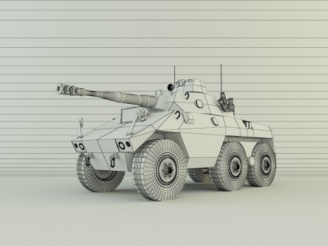 EE-9 Cascavel military vehicle 3D Модель