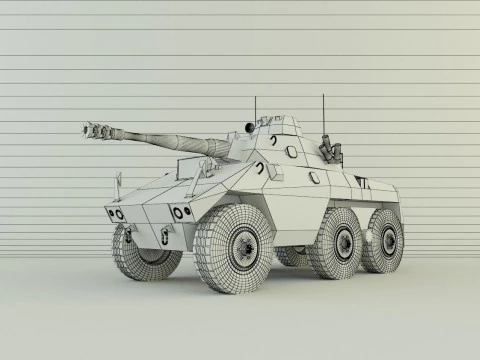 EE-9 Cascavel military vehicle 3D Model