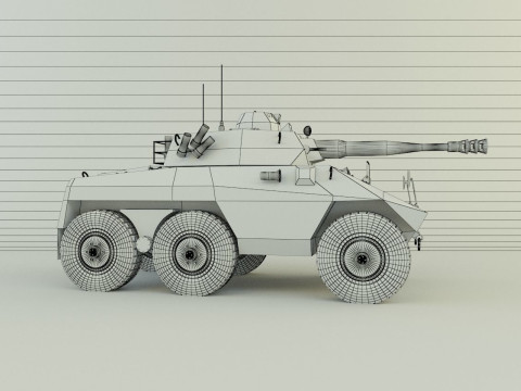 EE-9 Cascavel military vehicle 3D Модель