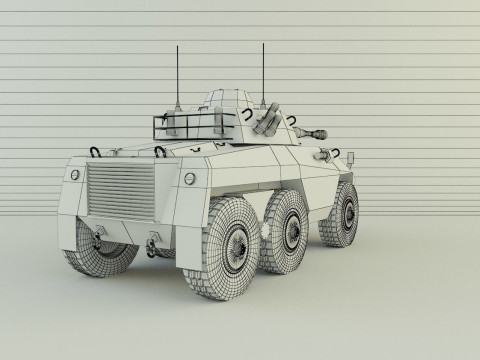 EE-9 Cascavel military vehicle 3D Модель