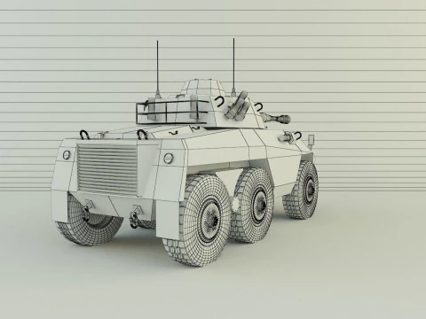 EE-9 Cascavel military vehicle 3D Model