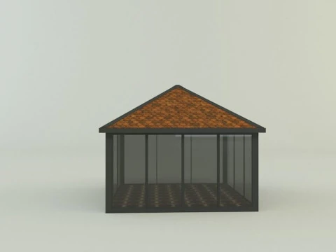 Bah&ccedil;e dinlenme alanı pergola 3D Model