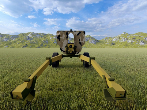 Howitzer 105mm cannon low poly 3Dモデル