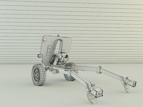 Howitzer 105mm cannon low poly 3Dモデル