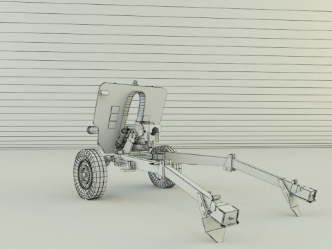 Howitzer 105mm cannon low poly 3Dモデル