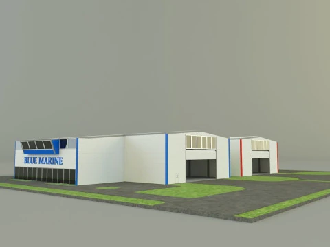 Capannoni industriali navali Modello 3D