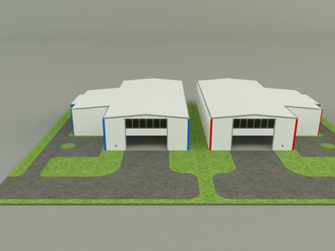Industrial hall marine buildings Model 3D