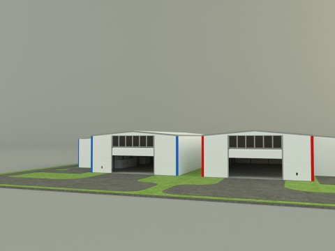 Industrial hall marine buildings Model 3D